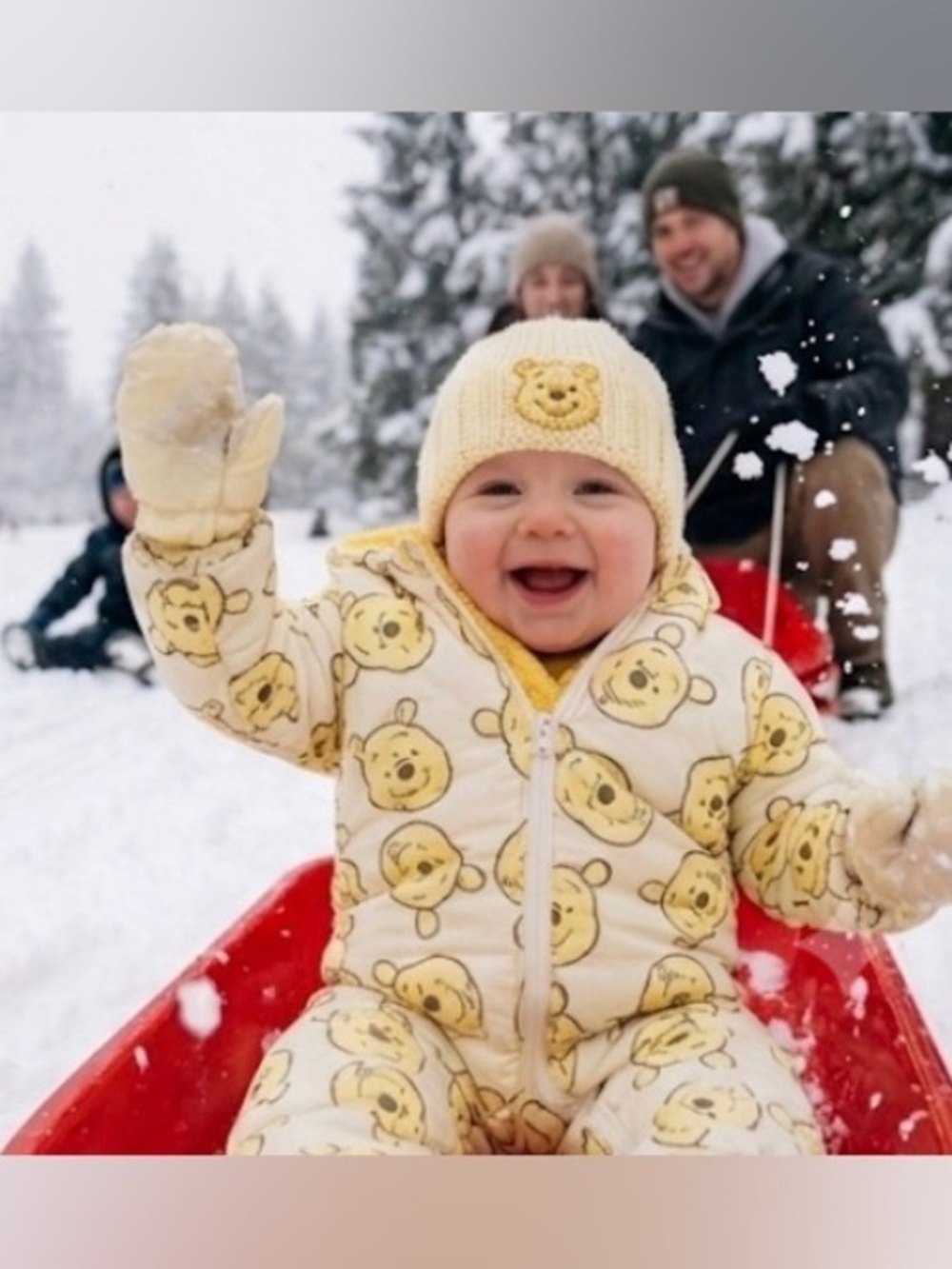Winnie The Pooh Pram Snowsuit NWT by Disney Baby Size 6/9 month.